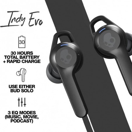 Skullcandy Indy Evo True Wireless In-Ear – Ασύρματα Ακουστικά True Black